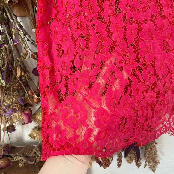 Anthropologie Red Lace Blouse - Picture 3 of 3